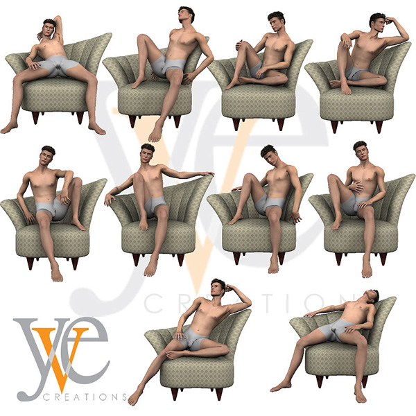 Yve: M3, David Harpback Chair Poses